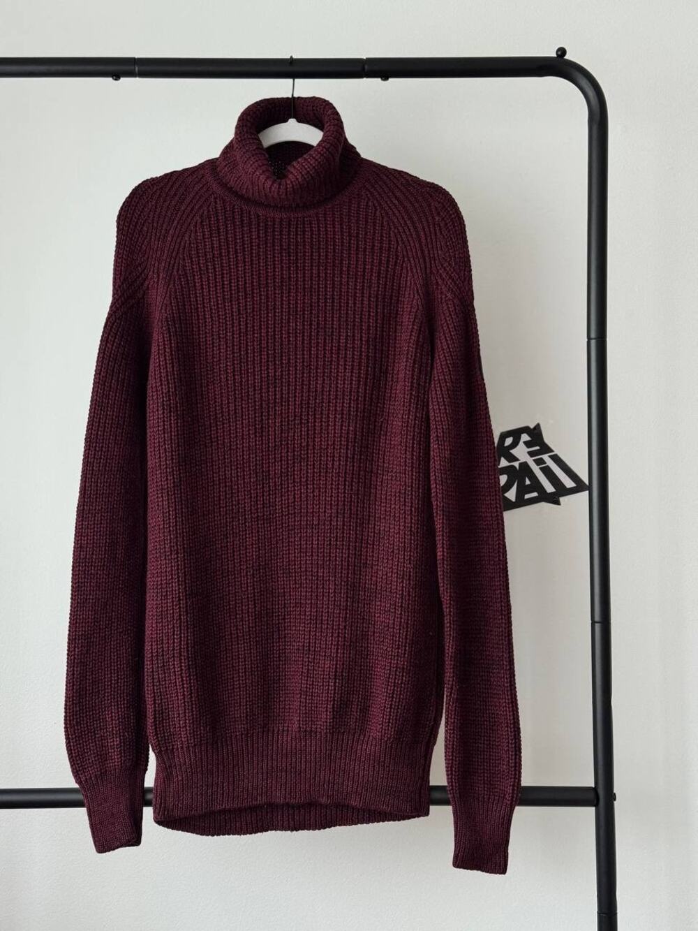Belstaff Turtleneck Sweater Burgundy Red Wool